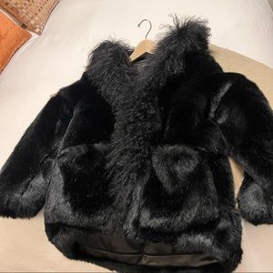 Maje black fur jacket - size 1
